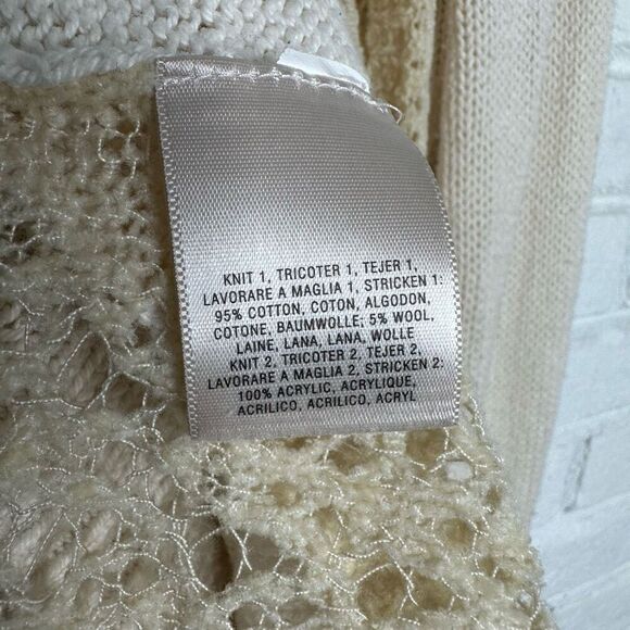 Anthropologie Angel of the North Crochet Open Front Cardigan size Small - Picture 4 of 6